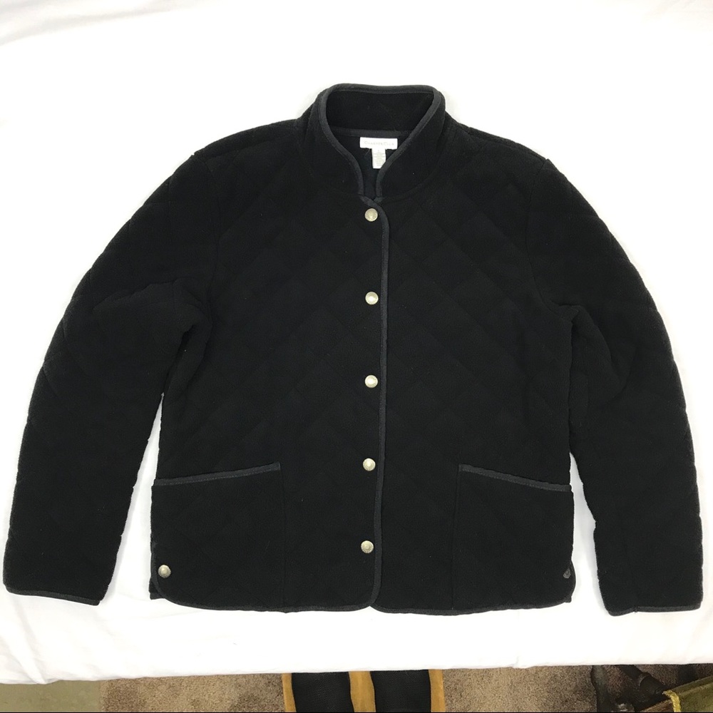 Charter Club black quilted coat